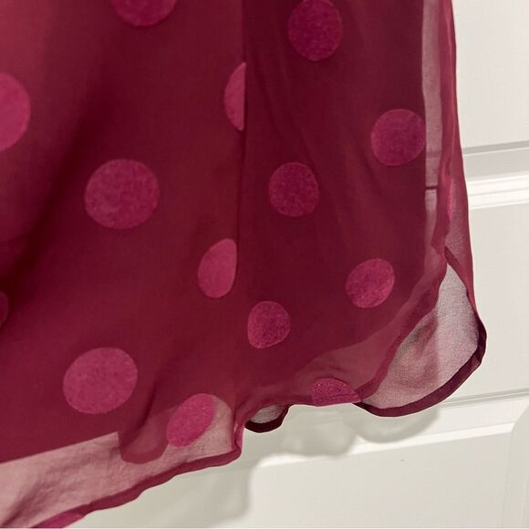 Xhilaration Women's Sleeveless Shift Dress Burgundy Polka Dot Size Small Lined - Picture 3 of 8